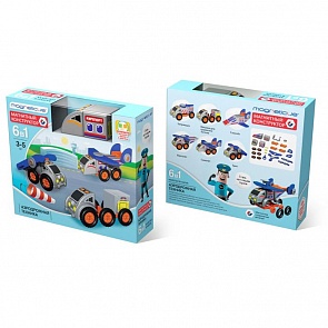 Магнитный конструктор - Аэродромная техника, 6-в-1 (Magneticus, BLO-002-05)